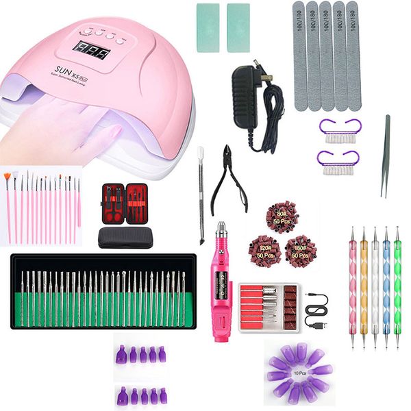 

uv lamp gel nail polish set cutters manicure tools drill kits cuticle shoot nail wave file brushes for manicure clipper nippers