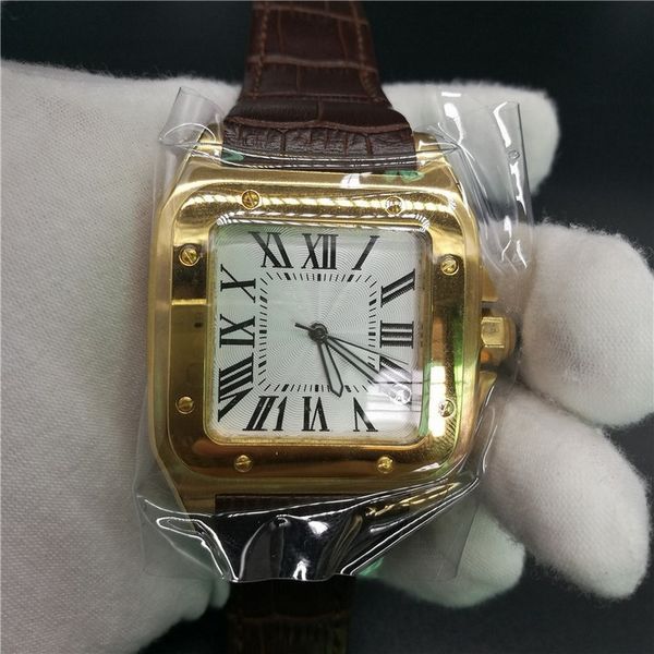 

watch men sants 40mm cartil automatic mechanical movement watch stainless steel model watches royal oaks no battery 821, Slivery;brown