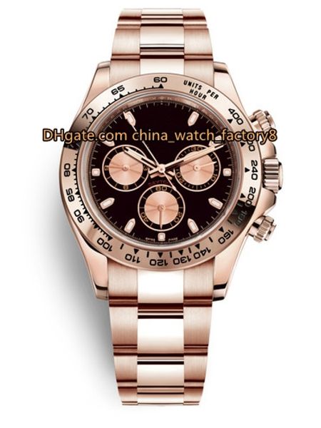 

10 style perpetual 40mm cosmograph 116505 116508 no chronograph 18k gold asia 2813 mechanical automatic mens watch watches, Slivery;brown