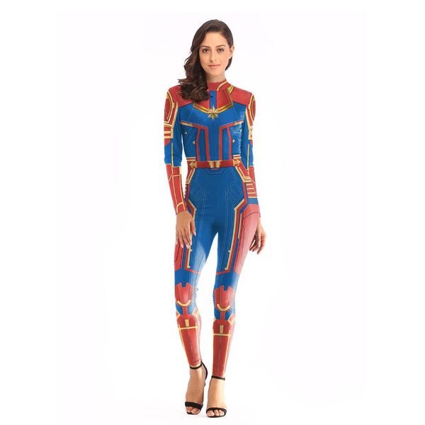 

surprise captain cosplay tight-fitting dress with marvel hero captain marvel cosplay zentai for lady, Black