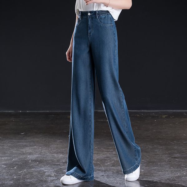 

women's jeans women pants high waist wide leg for spirng and autumn, Blue