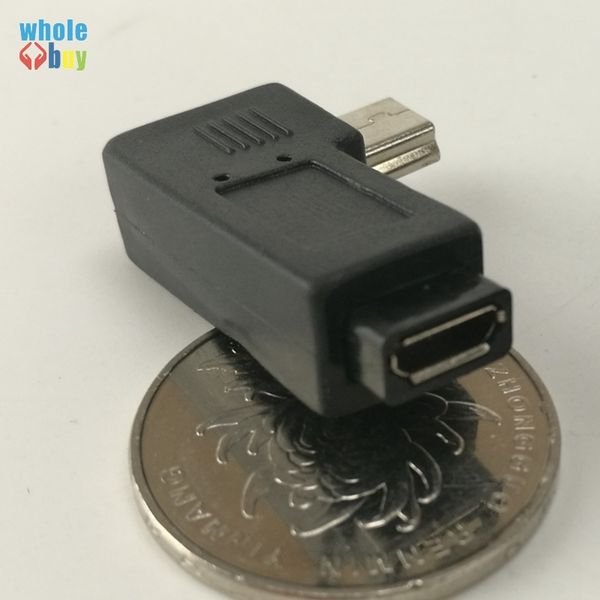 

black micro usb female to 90 degree micro usb male adapter connector pc computer left and right adapter set