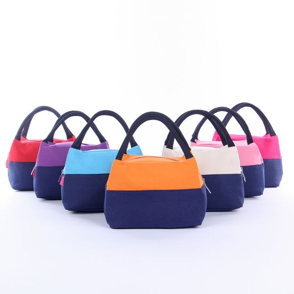 

new fashion simple picnic lunch box portable wild lunch bag, Blue;pink