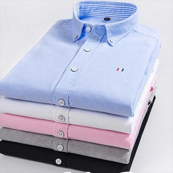 

spring autumn men long sleeve oxford pure cotton shirts cloth solid candy color casual slim fit camisa, White;black