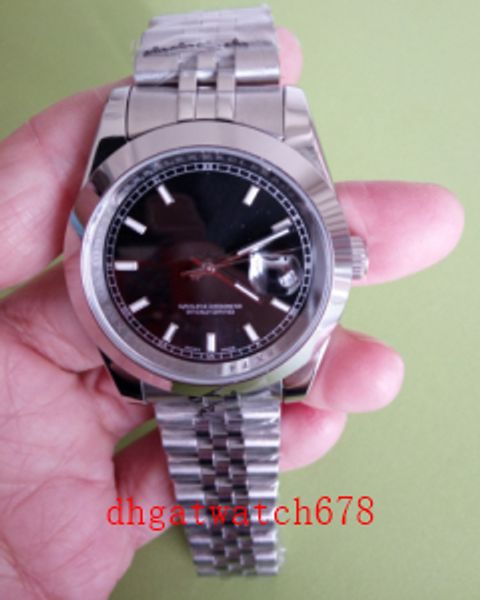 

роскошь topselling высокое качество наручные часы datejust 126300 41mm черный циферблат из нержавеющей стали asia 2813 движение автоматическ, Slivery;brown
