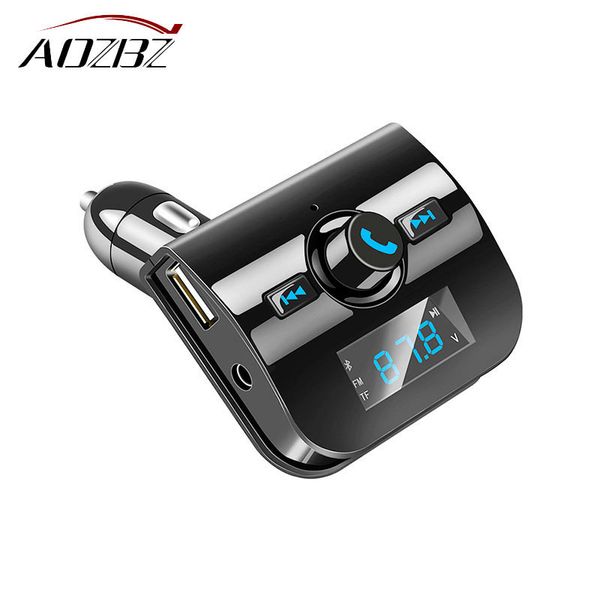 

aozbz bluetooth car kit music player fm transmitter handsmodulator with 3.1a usb charger tf slot dc 12-24v for phone fm car