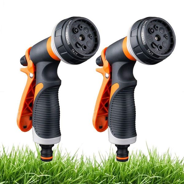 

2 pack garden hose nozzle, 8 adjustable hose - high pressure hand sprayer for watering lawn, car washing, pet bathing, sidewalk