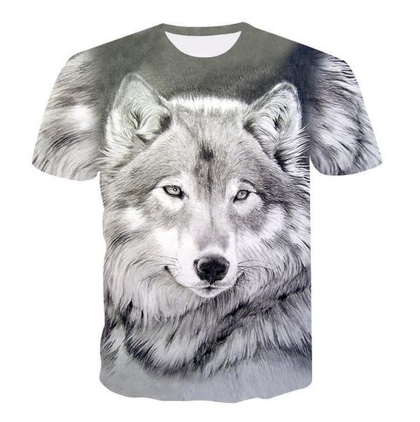 

новая мода wolf футболка мужской мода одежда 3d печать мужчины женщина harajuku стиль streetwear топы el050, White;black