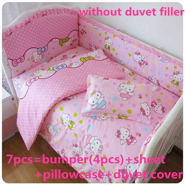 

discount 6/7pcs cartoon baby bedding set 100% cotton breathable crib bumper reactive printing,120*60/120*70cm