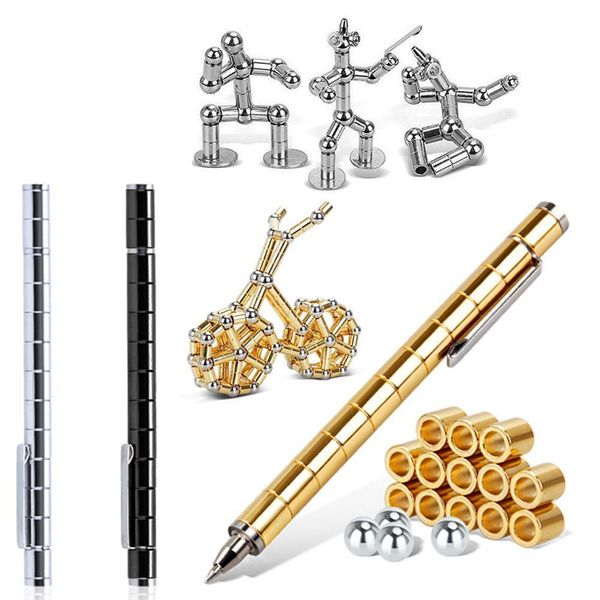 

creative modular polar pen magnetic magnets ball toy touch pen with 12 steel balls toy gift hot