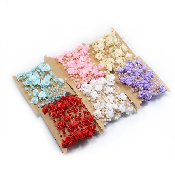 2019 5m Beads String Rose Flower Pearl Bridal Bouquet Wedding