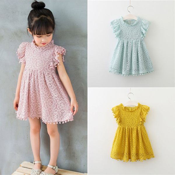 

3 colors kids clothes fashion tassel princess girls dress kids designer clothes girls summer girls dresses dhl jy63, Red;yellow