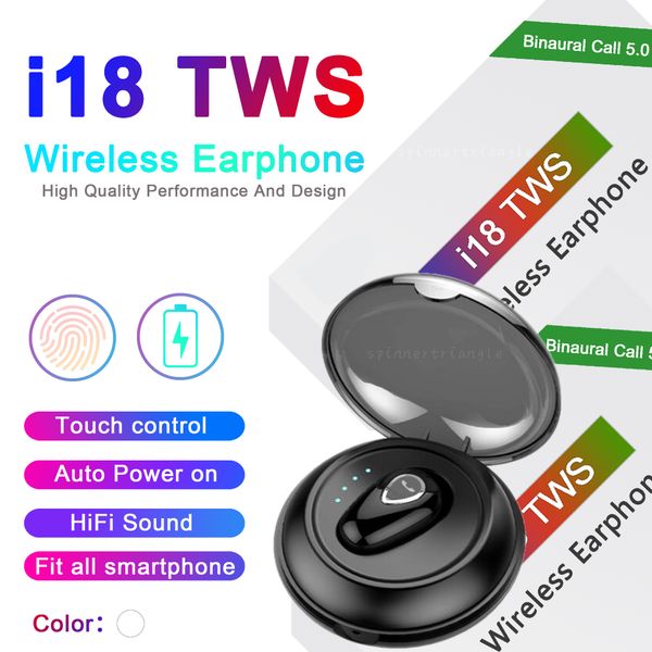 

i18 TWS Сенсорного 5.0 беспроводного Bluetooth наушники стерео наушники Авт.ВКЛа Авто кожуры быстрой доставки