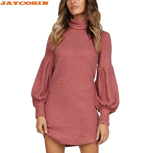 

jaycosin fashion design women solid color sweater long sleeve o-neck knitting sweater new, White;black