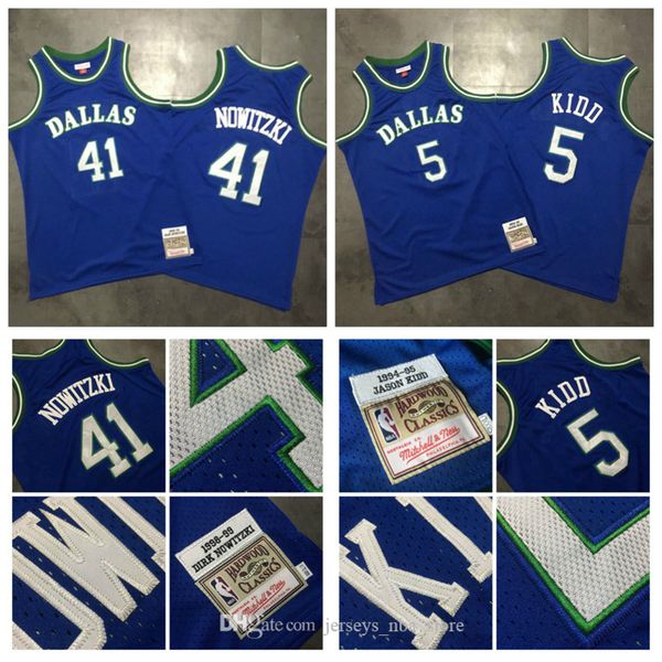 

men dallas mavericks jason kidd dirk nowitzki mitchell & ness blue 1994-95 1998-99 hardwoods classics swingman player jersey01 04, Black;red