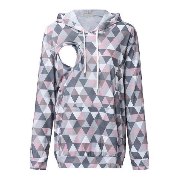 

women blouse breastfeeding nursing maternity hoodies soft warm long sleeve sweatshirt pregnant women printing casual blouse, White