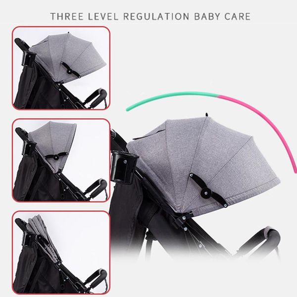 

kidlove baby folding stroller full canopy sunshade linen laid down portable baby umbrella cart