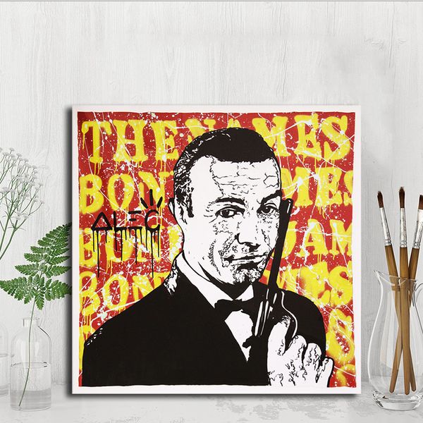 2019 James Bond Monopolyingly Graffiti Canvas Painting Pop Wall Art Street Poster Print Hd Picture For Living Room Home Decor Artwork From Iwallart