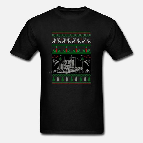 

men t shirt truck driver job christmas sweater funny(3) women tshirt, White;black