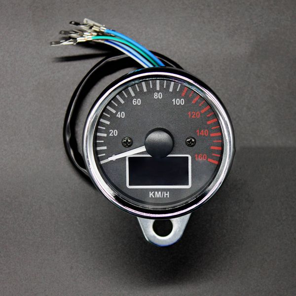 

12v motorbike chrome led speedometer tachometer odometer multifunction gauge
