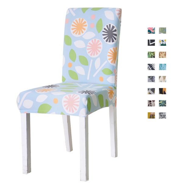 

chair covers spandex floral printed cover stretch elastic dining seat for banquet wedding anti-dirty removable housse de chaise