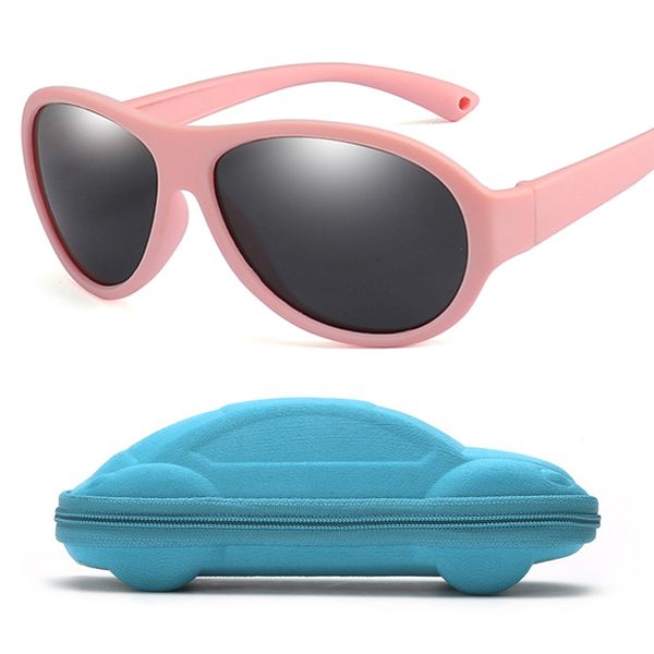 

oval polarized kids sunglasses boys girls baby infant fashion polaroid sun glasses uv400 eyewear child shades with case gift, Blue
