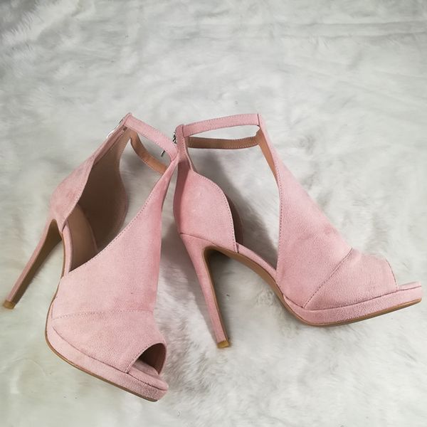 

zandina womens high heel sandals kid-suede peep-toe shoes buckle strap party prom dress court shoes fashion bfcm daily shoes a118, Black