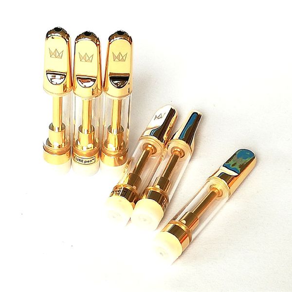 

Gold CUREpen Cartridges 1.0ml West Coast Cure Vape Pen Th210 Th205 Ceramic Coil Carts fit Thick Oil E Cigarette DHL Free