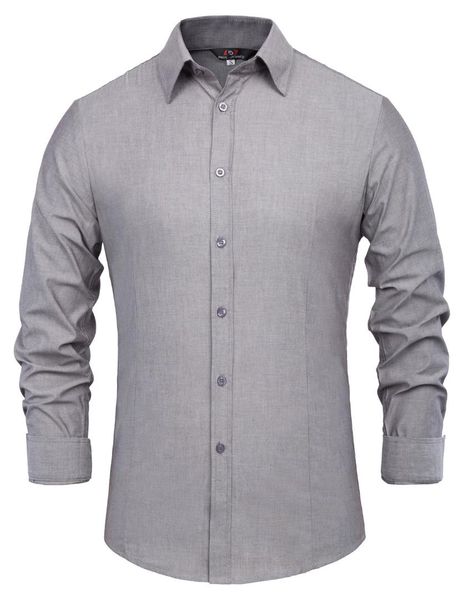 

men's stylish slim fit solid color long sleeve shirt s~3xl cotton turn-down collar shirt, White;black