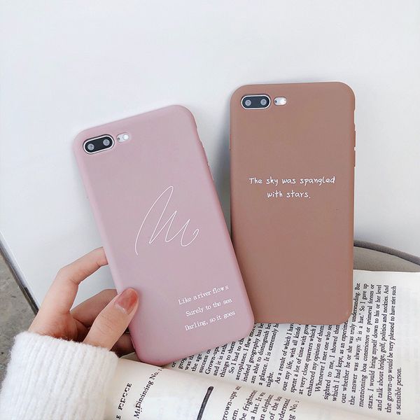 

simple letter phone case environmental protection for iphone xs max x tpu all inclusive soft cell phone case for iphone 7 6 plus