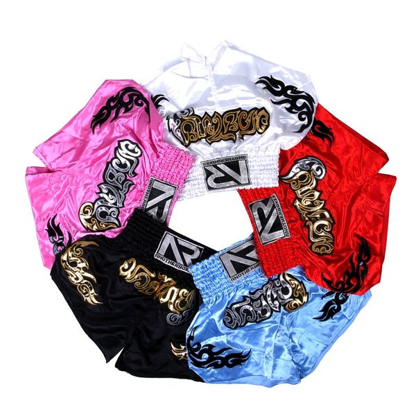 

men women muay thai boxing mma shorts high waist wushu sanda kids kickboxing crossfit shorts training kickboks short boxe boxing trunks, Blue