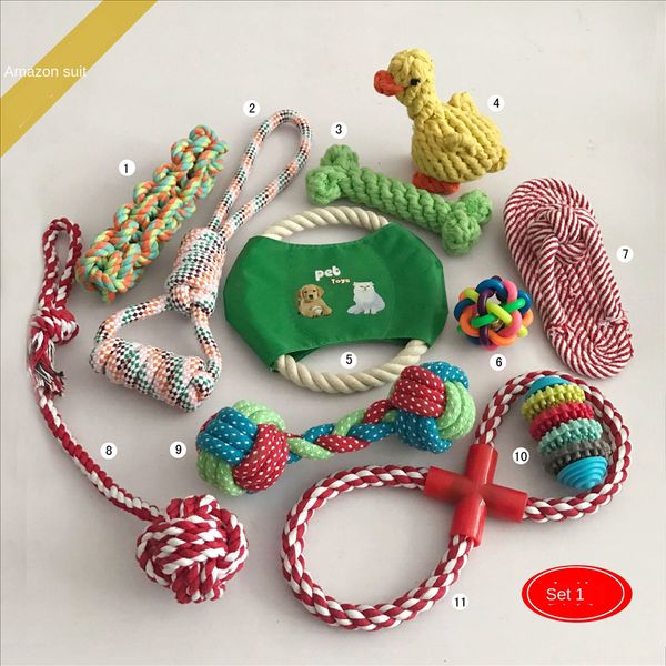 

combination set pet dog cotton rope bite molar combination set pet dog cotton rope bite toy molar toy