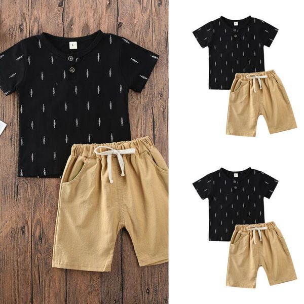 

fashion 2pcs infant baby kids boys summer short sleeve blouse shirt +shorts pants outfits clothes set, White
