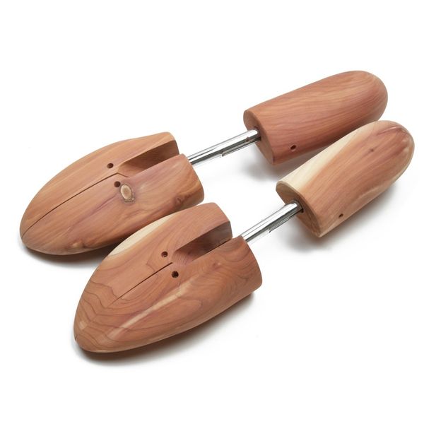 

1 пар мужского cedar wood колодка чистка shaper с металлом ручка, White;pink