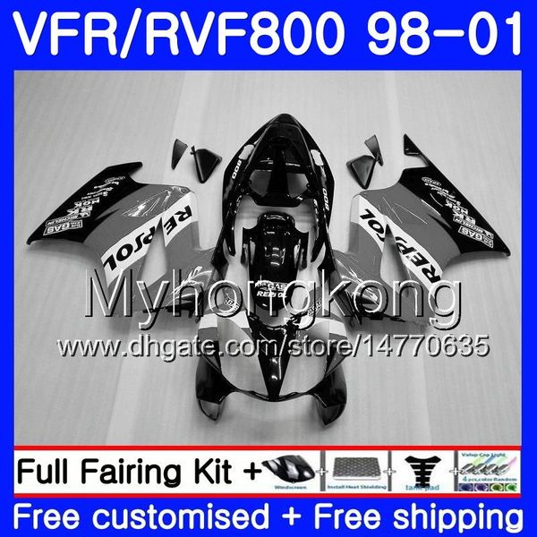 Corpo para HONDA Interceptor VFR800R VFR800 Repsol cinzento quente 1998 1999 2000 2001 259HM.31 VFR 800RR VFR 800 RR VFR800RR 98 99 00 01 kit Carenagem