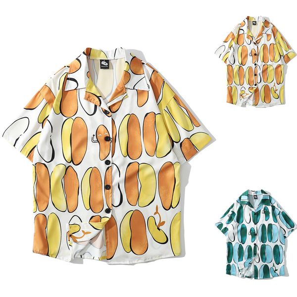 

new summer mens short sleeve beach hawaiian shirts fashion shirts casual short sleeve beach loose casual blouse a502, White;black