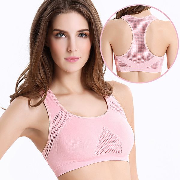 

5colour/3size] professional absorb sweat bra , women seamless padded vest active bra dropship, White