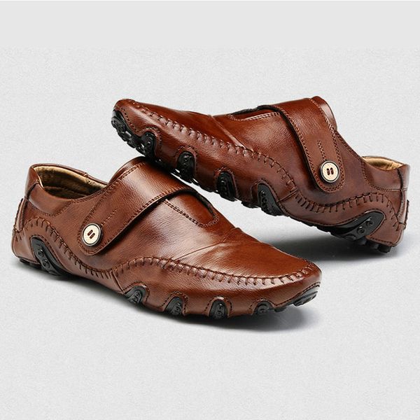 

2020 spring autumn men loafers footwear drive shoes for men flats sneakers man rubber sole driving moccasin plus size 38-47, Black