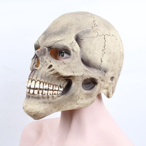 

halloween skull funny mask men women kids props performing masquerade supplies spoof toys zombie horror grimace mask headgear