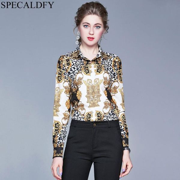

2020 spring long sleeve shirts women turn down collar luxury print designer runway blouses casual shirt blusa mujer, White