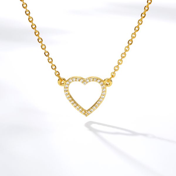 

minimalism heart charms necklaces for women crystal party jewelry sister gifts stainless steel chain pendants necklaces collar, Silver