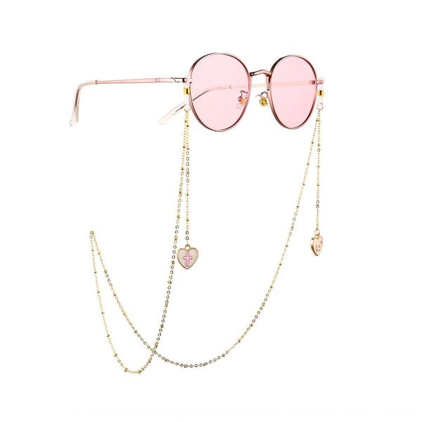 

personalized nonskid silicone women's metal drop oil love shape chain silicone ring glasses anti-slip chain glasses accessories