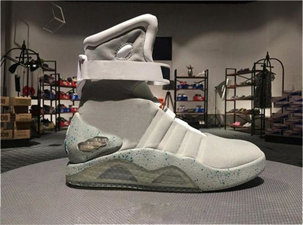 

2019 air mag назад в будущее кроссовки marty mcflys glow in the dark мужская повседневная обувь обувь mag glow in the dark кроссовки серые ч, Black