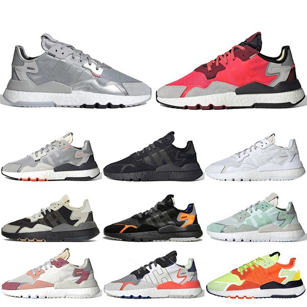 

2019 new brand nite jogger women mens running shoes silver grey red triple white core black road safety mens designer trainers sneakers