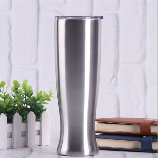 

pilsner shaped mug stainless steel pilsner glasses double layer vase tumbler outdoor camping drinking coffee tea beer mug 30oz lxl577-1