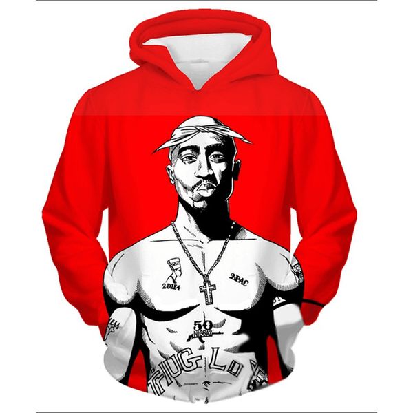 

new fashion women/men tupac 2pac funny 3d printed casual long sleeve autumn winter hoodies sweatshirt k176, Black