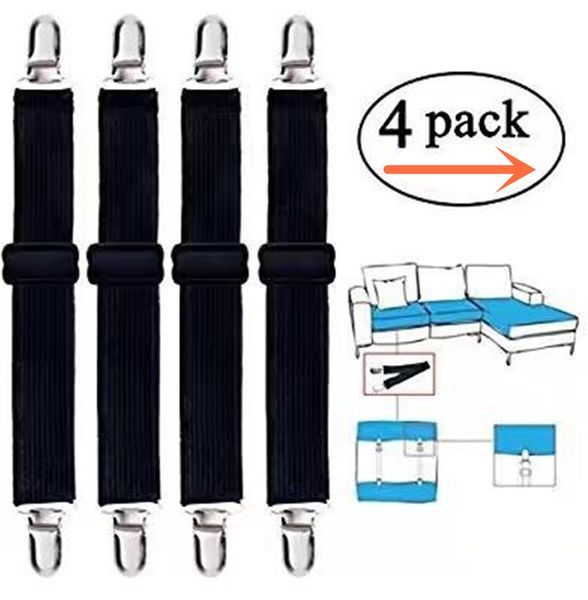 

4pcs adjustable elastic bed sheet mattress cover corner holder clip fasteners straps grippers suspender cord hook loop clasps