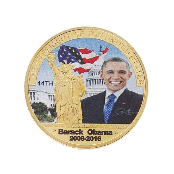 

президент обама памятная монета статуя свободы золотой silver art collection