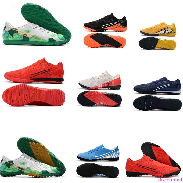 

2020 mens soccer shoes low mercurial superfly 13 academy ic tf football boots original cr7 soccer cleats tacos de futbol black