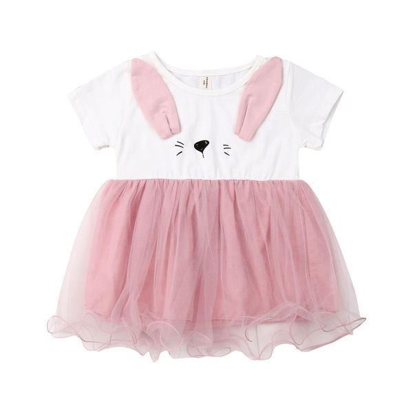 

New Kid Baby Girl Summer Party Pageant Wedding Princess Tulle Dress Clothes Sundress Kids Dresses For Girls Cotton O-neck